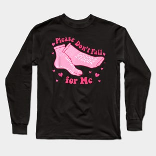 Please Don_t Fall For Me RN PCT CNA Nurse Valentine Costume Premium Long Sleeve T-Shirt